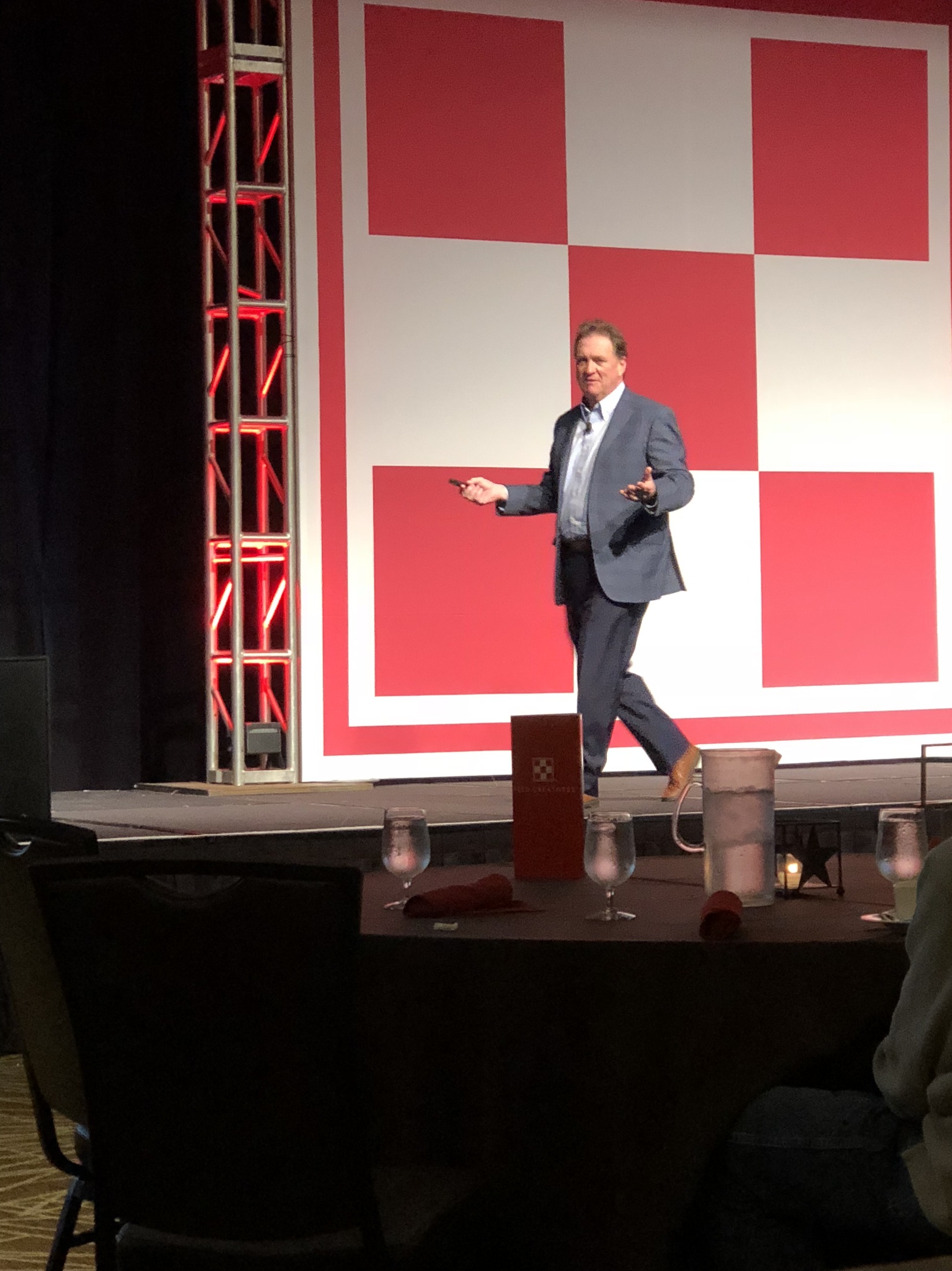 Jim Carroll speaking at Purina event